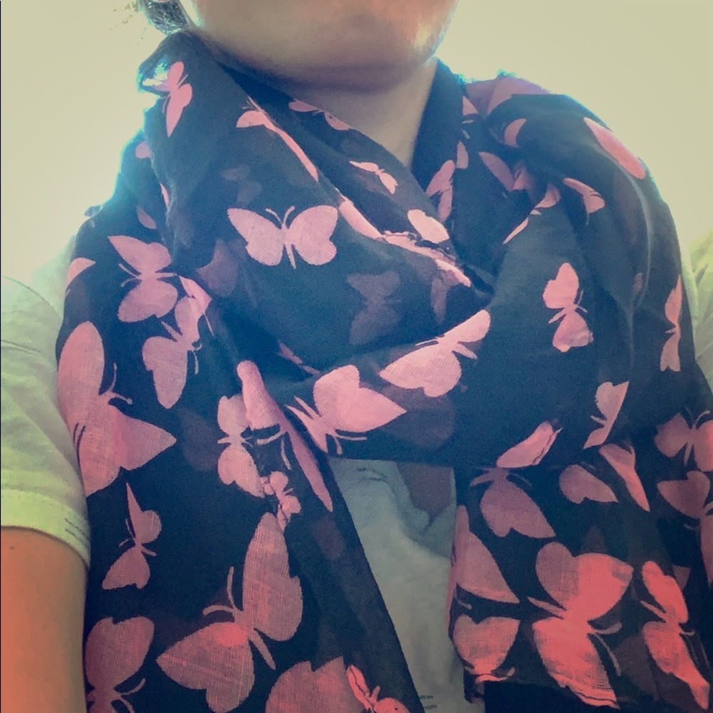 Black butterfly scarf